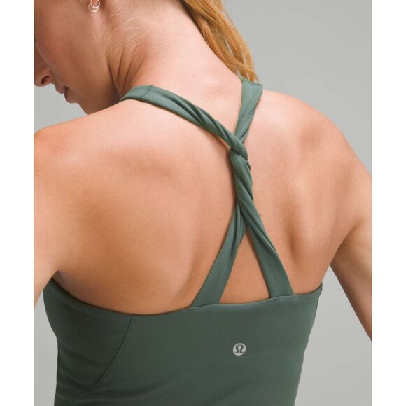 Lululemon Align Keyhole Halter Nulu Forest Green Tank Top Sz 10 - Picture 5 of 7